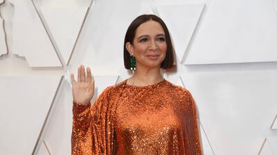 Maya Rudolph in Valentino at the Oscars on Sunday, Feb. 9, 2020, at the Dolby Theatre in Los Angeles. AP