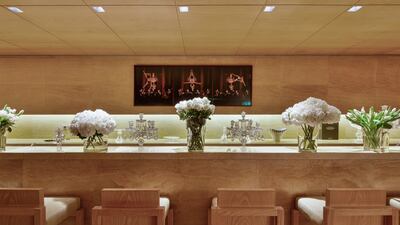 Take a seat at the sleek private bar