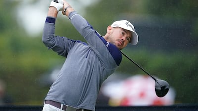 USA's Brian Harman tees off the 5th hole during day three of The Open at Royal Liverpool. PA