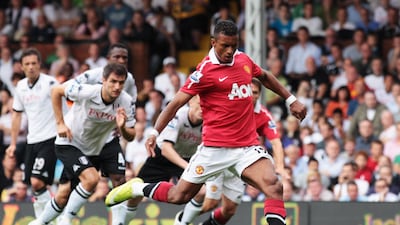 Nani of Manchester United misses a penalty against Fulham at Craven Cottage on August 22, 2010. It earned the Portuguese winger a stinging rebuke from his manager. Getty Images