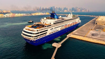 Celestyal Journey docked in Doha. Photo: Qatar Tourism