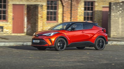 The C-HR in burnt orange.