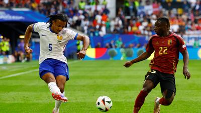 Right-back whose forays forward gave France real threat throughout. Some excellent crosses into box one of which almost saw Thuram scoring. Kept busy defensively by Doku. Reuters