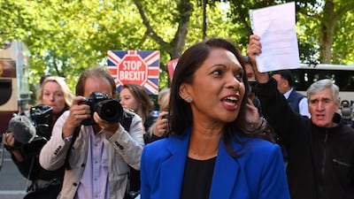 Lawyer Gina Miller leaves radio and television studios in London, Britain August AFP