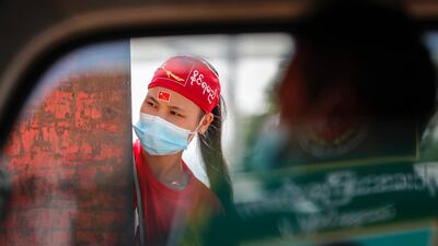 Supporters of the National League for Democracy party take part in an election campaign rally at Hlegu township in Yangon, Myanmar. EPA
