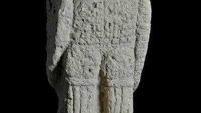 Limestone eagle statue.