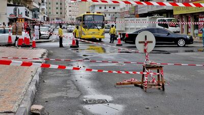 The building in RAK city was evacuated. Courtesy: RAK Police