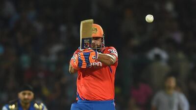Gujarat captain Suresh Raina led from the front in chasing down Mumbai’s total in a crucial game for both teams. Prakash Singh / AFP
