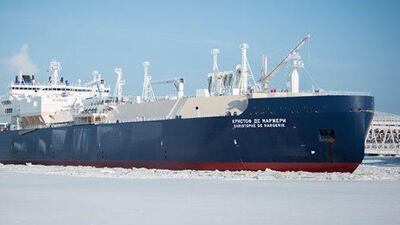 An LNG tanker in Russia's newly-unveiled Arctic gas project. Gulf LNG demand is likely to be met from increasing imports from the US and Russia. Courtesy Sovcomflot