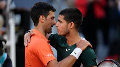 Novak Djokovic and Carlos Alcaraz have only played once, Alcaraz winning their match in the 2022 Madrid Masters quarter-finals. AP