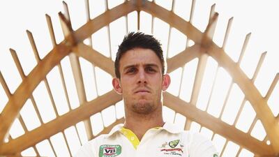 Mitchell Marsh of Australia peers into the camera for a picture at the Souk Al Bahar in Dubai on Monday. Ryan Pierse / Getty Images / October 20, 2014