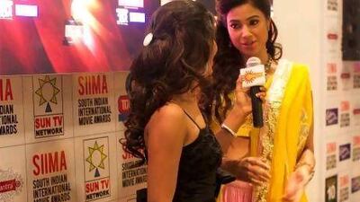 Sameera Reddy walks the red carpet at SIIMA. Lee Hoagland / The National