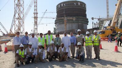 Kristine Svinicki, head of the US Nuclear Regulatory Commission, toured the Barakah site in November 2013. Photo: Enec