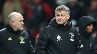 Ole Gunnar Solskjaer during the match at Old Trafford. Getty Images