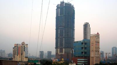 Construction of the Palais Royale super Luxury Tower opposite the Campa Cola compound has been halted after 56 floors were constructed despite being given permission for only 42 floors. Subhash Sharma for The National