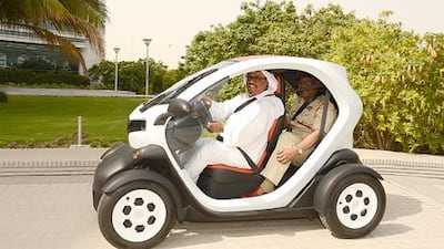 The battery-powered Renault Twizy was taken for a spin this week by Lt Gen Dahi Khalfan, the chief of Dubai Police.
