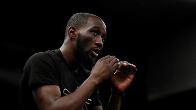 Terence Crawford shadow boxes during the media work-out day. Reuters