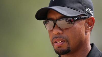 Woods during the second round of the Dubai Desert Classic on Friday. He shot a 1-over 73 in the second round. Ali Haider / EPA