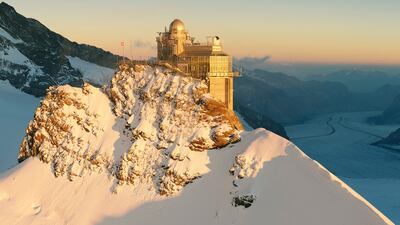 The Jungfraujoch station, in Switzerland, is part of the high-altitude Integrated Carbon Observation System and measures greenhouse gases. Photo: Jungfrau.ch
