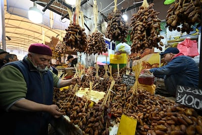 Dates on sale at Tunis's central market. AFP