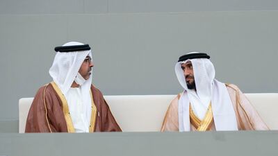 Sheikh Hamed bin Zayed, Abu Dhabi Executive Council member and Sheikh Nahyan Bin Zayed, chairman of the board of trustees for the Zayed bin Sultan Al Nahyan Charitable and Humanitarian Foundation.