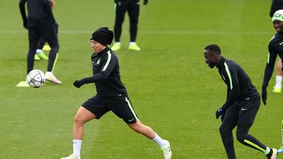 Samir Nasri of Manchester City chases the ball during a training session at the City Football Academy on April 5, 2016 in Manchester, United Kingdom. Alex Livesey/Getty Images