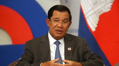 Cambodia's prime minister Hun Sen attends a meeting with Russian president Vladimir Putin at Bocharov Ruchey State Residence in Sochi, Russia. Mikhail Svetlov / Getty Images