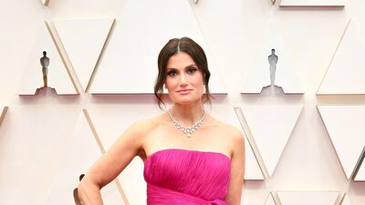 Idina Menzel in J Mendel. at the 92nd Annual Academy Awards at Hollywood and Highland on February 09, 2020 in Hollywood, California. AFP