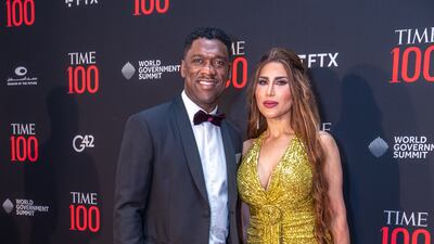 Dutch football manager Clarence Seedorf and partner, entrepreneur and philanthropist Sophia Makramati.