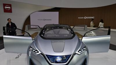 Nissan's IDS concept vehicle at the Nissan Crossing showroom in Tokyo, Japan. Group net profit dropped in the first half. Franck Robichon / EPA