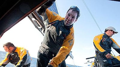 A good electrician with experience, the helmsman-trimmer Simon Fisher, centre, is also intelligent and eloquent.