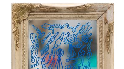 Nasrallah uses mirrors, textiles, texts and drawings to invite an alternate view of technology