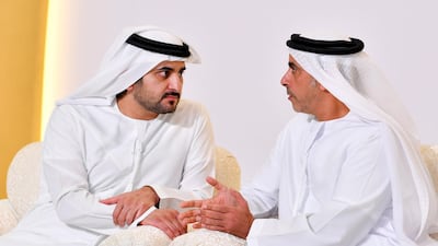 Sheikh Maktoum bin Mohammed, Deputy Ruler of Dubai, and Sheikh Saif bin Zayed. Wam