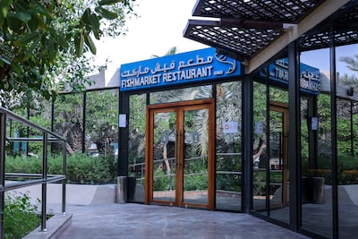 Fishmarket sits along the InterContinental Abu Dhabi’s beachfront promenade, with views of the marina. Victor Besa / the National