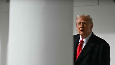 US President Donald Trump after attending the National Day of Prayer service at the Washington National Cathedral. AFP