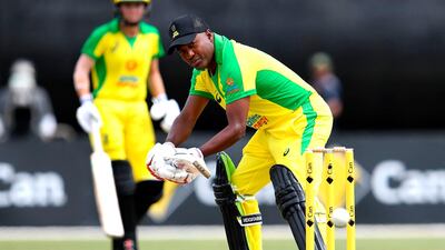 Brian Lara made 30 for Ponting XI against Gilchrist XI during the celebrity charity match to raise funds for people affected by the Australian bushfires in Melbourne. AFP