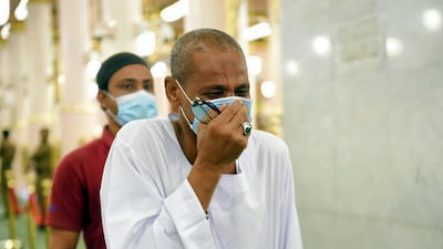 The Prophet’s Holy Mosque opened for visitors after being closed for 8 months as part of COVID-19 precious measures. Visits are only allowed via scheduled appointments SPA