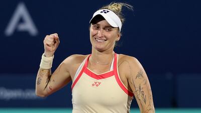 Marketa Vondrousova defeated Emma Raducanu 6-3, 6-4 at Zayed Sports City. Chris Whiteoak / The National
