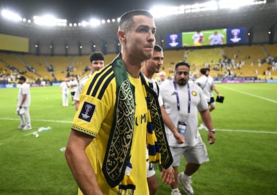 Al Nassr's Cristiano Ronaldo after the AFC Champions League Elite match against Neftchi at the Al Awwal Park in Riyadh match. Reuters
