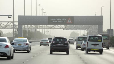 Sandy weather warning at Al Raha area, Abu Dhabi. Victor Besa / The National