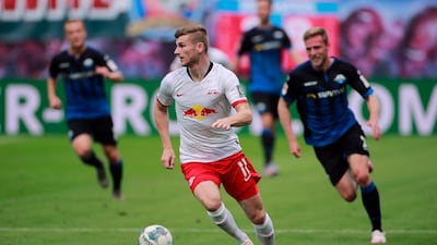 RB Leipzig's Timo Werner in action against Paderborn. EPA
