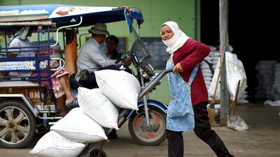 Prices of Thai 5 per cent broken white rice, a benchmark in Asia, have declined 16 per cent this year to $350 a tonne on September 30, the lowest since December 2007. Jorge Silva / Reuters