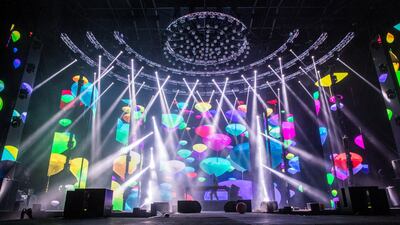 Marshmello's set was a mix of lasers, lights and screen animations. Courtesy of Virgin Radio