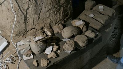 Tools, jewellery, scarabs and pottery found inside the ancient city discovered in Luxor, Egypt. Zahi Hawass Centre for Egyptology and High Council of Antiquities Joint Mission / Reuters