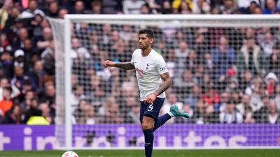 Centre-back: Cristian Romero (Tottenham). Rock solid at the back in the 3-1 win at Leicester and played a key role in the build-up to Tottenham’s second goal by winning two challenges. AP