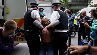 A climate change protester group is arrested. EPA