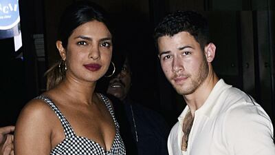 Priyanka Chopra and US singer Nick Jonas together in Mumbai. AFP