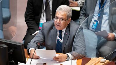 Othman Jerandi, Tunisia's minister of foreign affairs, speaks at the UN General Assembly. EPA