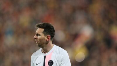 Paris St Germain's Lionel Messi walks off the pitch at the final whistle. Reuters