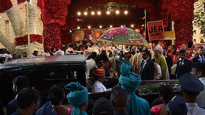 The baarat arrives at the doorstep. AFP